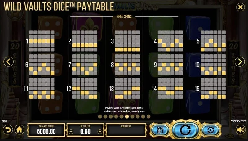 Wild Vaults Dice - Card Gamble skjár með tvöföldun eftir lit spilsins